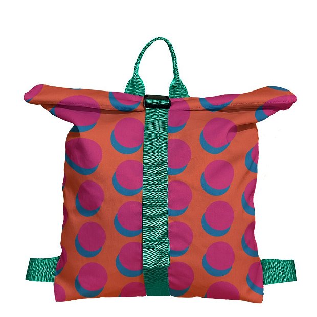 Rucsac Handmade Backpack Abstract, Cercuri Mari, Multicolor, 45x37 cm