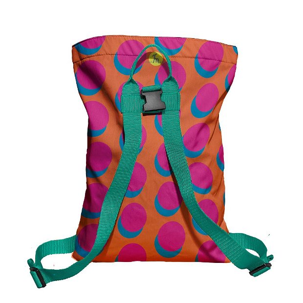 Rucsac Handmade Backpack Abstract, Cercuri Mari, Multicolor, 45x37 cm
