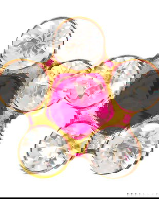 Cercei cu dispozitiv pentru piercing - Floare