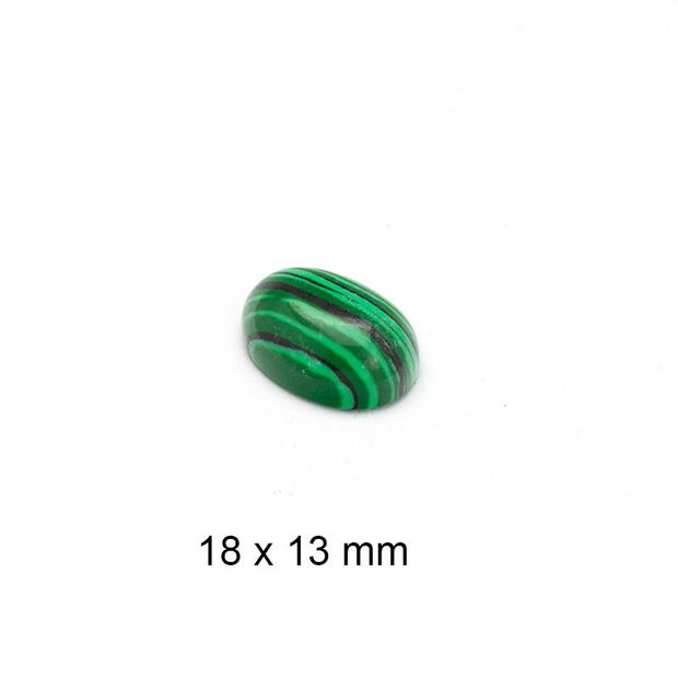 Cabochon malachit sintetic, 18 x 13 mm, A1001