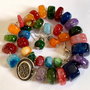 SET ~LOOKING FOR THE SUMMER~ agate rondele mari,toho,zamac argintat,accesorii argintate