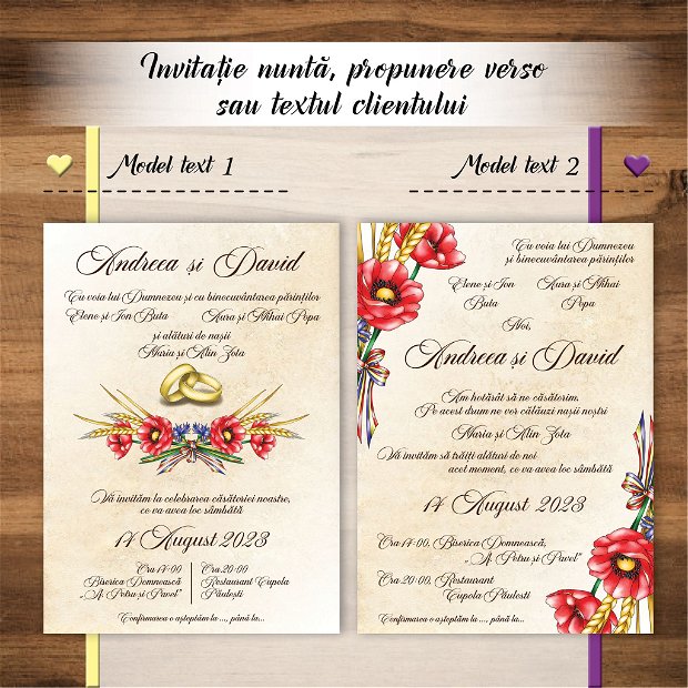 Invitație nuntă - Flori de câmp