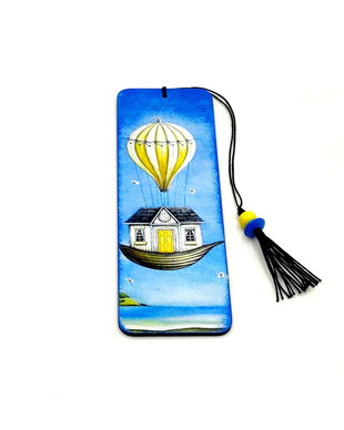 Semn de carte lucrat manual, casuta din balon 2745