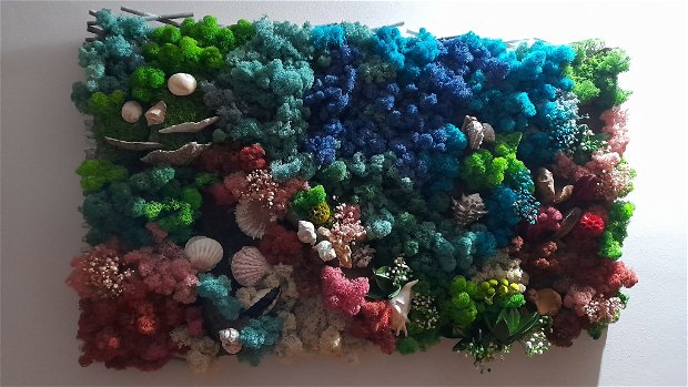 Tablou cu licheni, decor marin/Recif