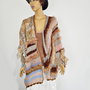 Cardigan boho chic, crosetat, tricotat, impaslit, asimetric, oversize