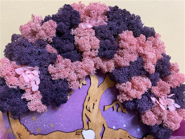 Copacul vieții cu licheni pentru nasi de botez fetița