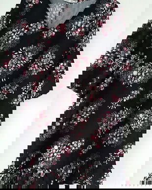 rochie de vara neagra cu flori roz , by Gemo , 40