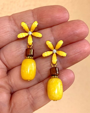 CERCEI ~SUNFLOWER~ jad,hematit,accesorii aurii HQP