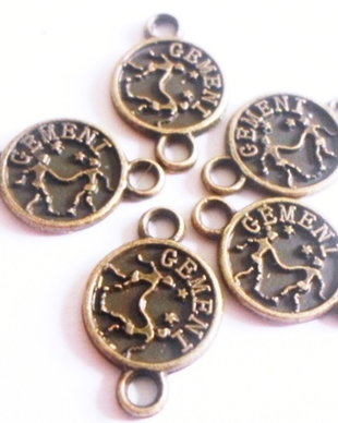 Link metalic banut zodiac Gemeni bronz