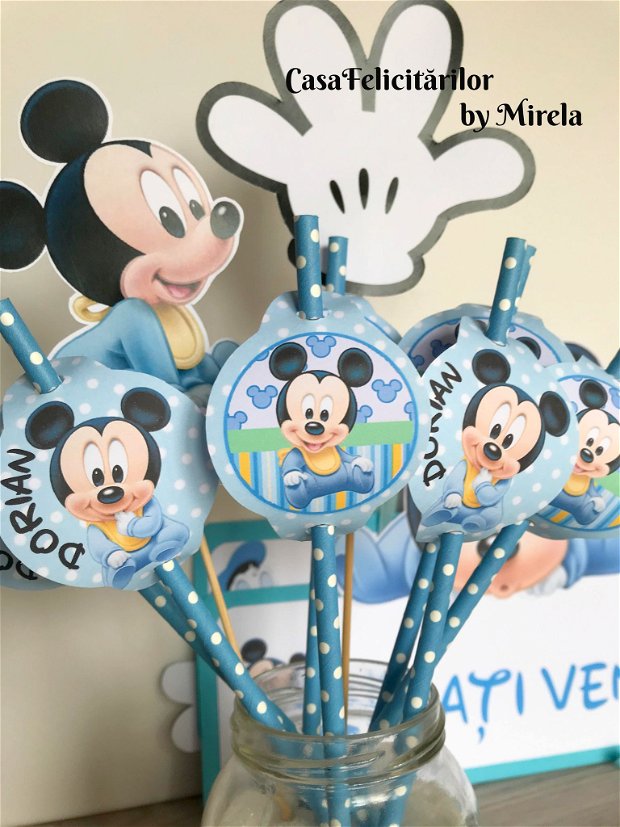 Cutii marturii botez baby Mickey mouse