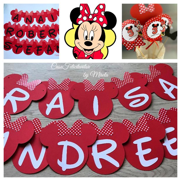 Etichete rotunde  Minnie mouse rosie