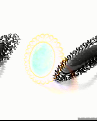 inel bronz cu jad verde 40544