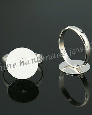 Baza inel argintie, 14mm platou