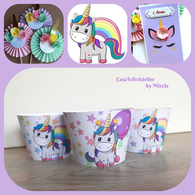 Plic bani botez Unicorn/Place card Unicorn