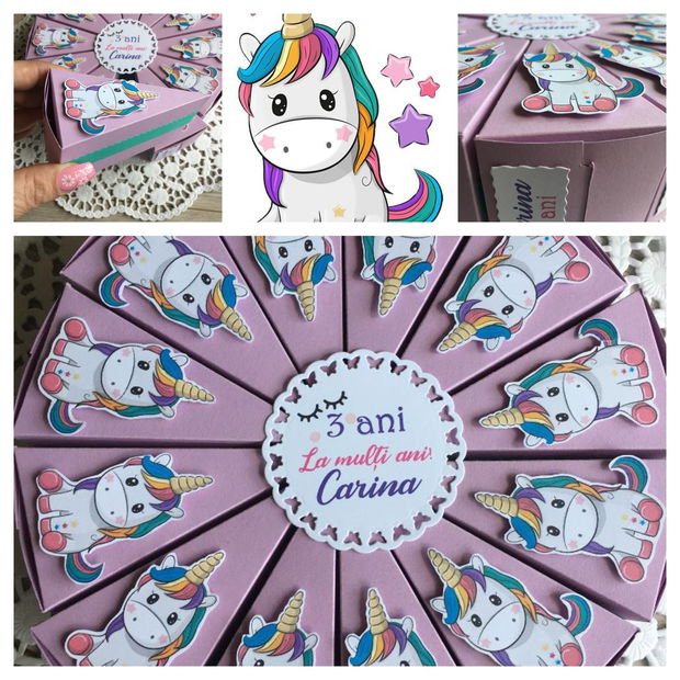 Plic bani botez Unicorn/Place card Unicorn