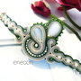 Bratara soutache bej-oliv
