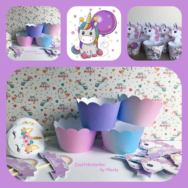 Plic bani botez Unicorn/Place card Unicorn