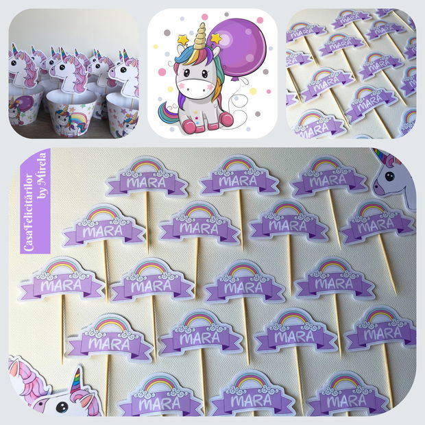 Plic bani botez Unicorn/Place card Unicorn