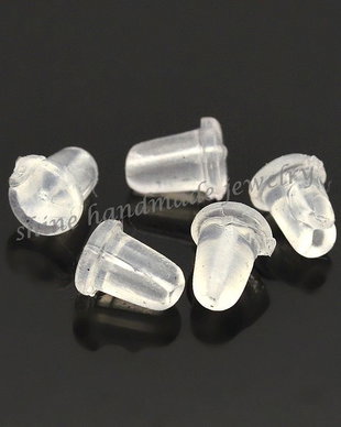 Dop cercei din silicon, 4x6mm