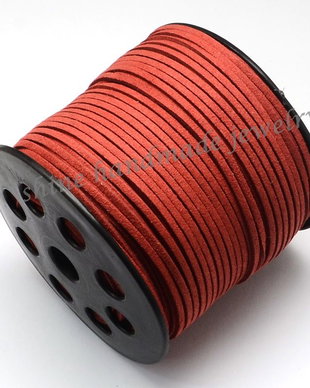 Snur Suede Fire Brick, 2.7x1.4mm