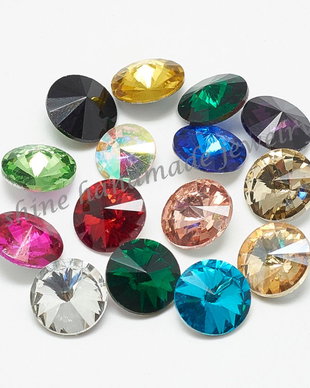 Cabochon rivoli rhinestone, 6x3mm