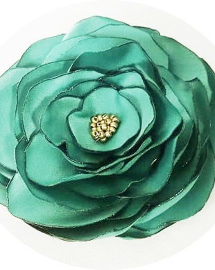 brosa floare de matase verde menta 12,5 cm