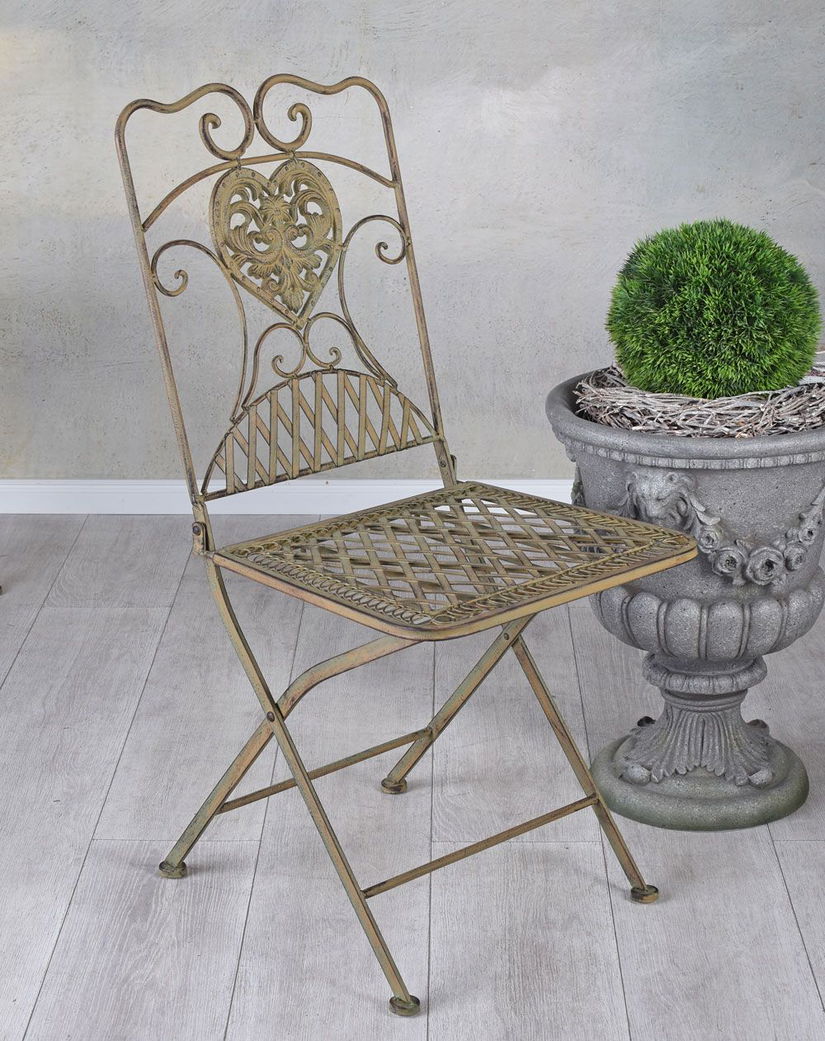 Scaun din fier forjat antik green