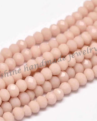 Margele sticla, Peach Puff, 4x3mm