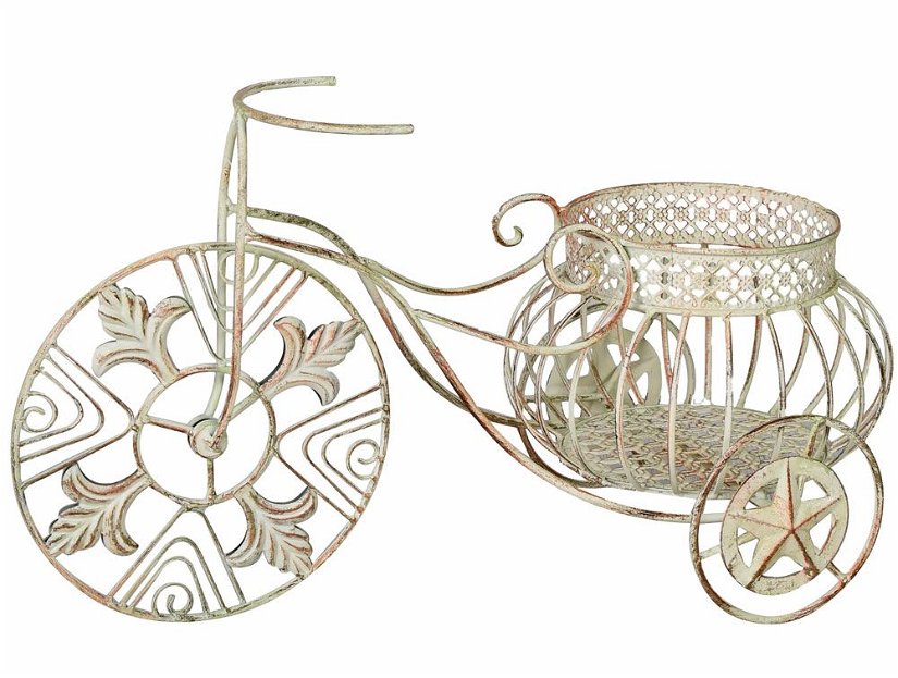 Jardiniera bicicleta din fier forjat antik white