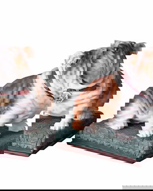 Set doua suporturi de carti cu buldogi