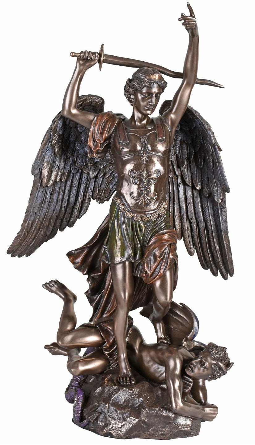 Arhangelul Mihail- statueta din rasini cu un strat ceramic