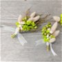 Cocarde nuntă-flori naturale uscate, Verde Bej