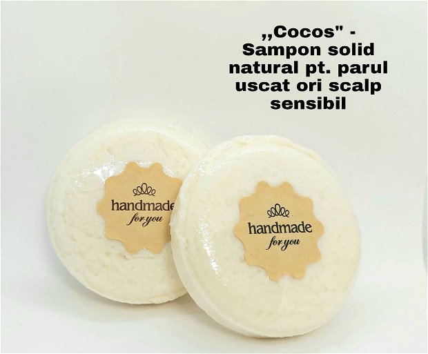 ,,LAPTE DE COCOS'' - Sampon solid ptr par normal, uscat, sau scalp sensibil (85-90gr.)