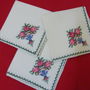 Set 3 servete broderie manuala