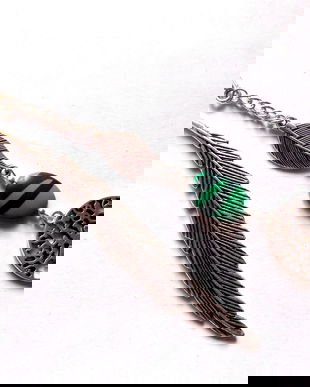 semn de carte cu arborele vietii cu malachit 40357