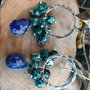 Cercei lungi din argint 925 oxidat, lapis lazuli si agate