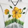 Bluza din plasa alba si floare supradimensiuonata impaslita