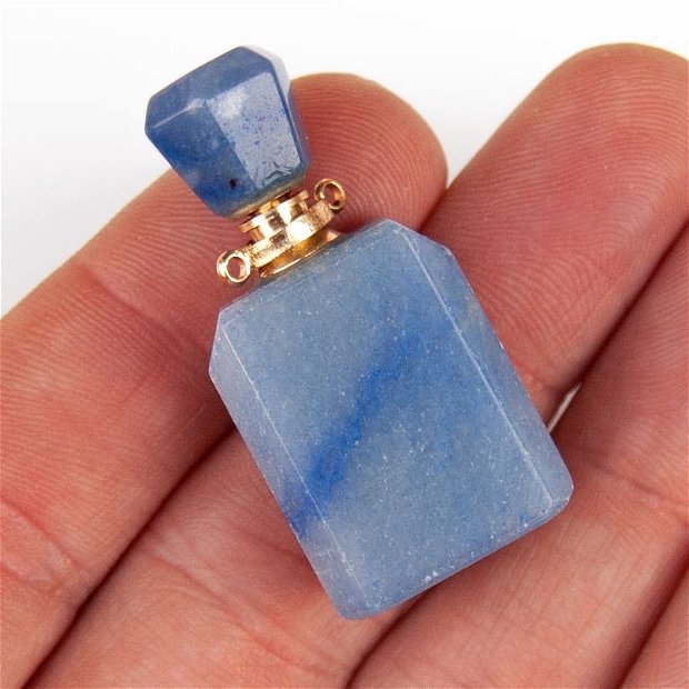 Sticluta difuzor din semipretioase  { blue quartz  } - Pandantiv  - w5491