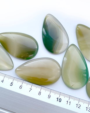 Mix cabochon agate in forma de lacrima・Accesorii bijuterii・Set agate・Nuante de verde