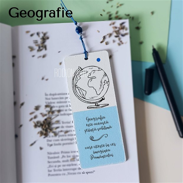 Semn de carte profesor geografie personalizat cu mesaj