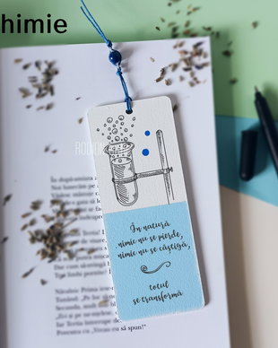 Semn de carte profesor chimie personalizat cu mesaj