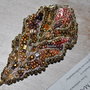 brosa frunza de stejar, brosa margele, brosa colorata, accesorii femei, bijuterii cadou
