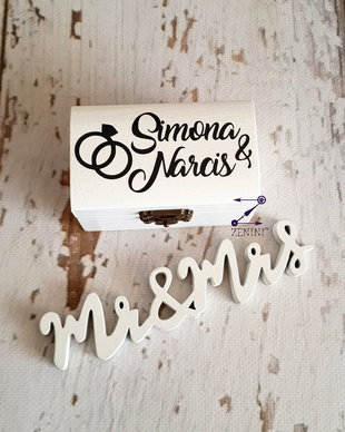 Cutie verighete cu nume, cutie verighete personalizata cu numele mirilor, pernuta verighete cu nume