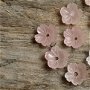 Margele/capacele, floricele din pasta de coral roz, 8 mm
