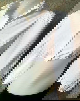 bluza top alba cu dantela , 38