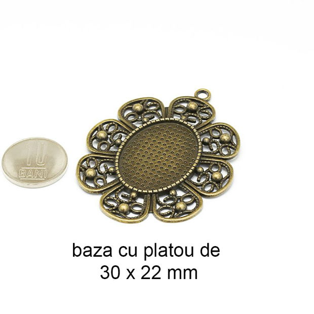 Baza pandant, platou 30 x 22 mm -BPB056