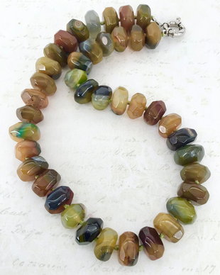 Colier agate kaky