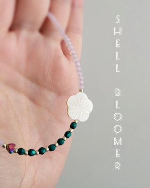 Colier argint 925 cu sidef și cristale SHELL BLOOMER