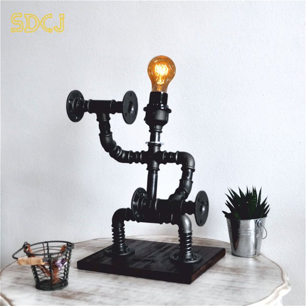 lampa gantere steampunkdesigncj, lampa steampunk, corp de iluminat