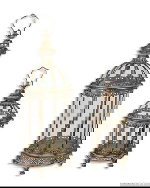 Set doua felinare din metal auriu antichizat